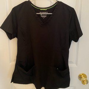 Black Healing Hands Scrub Top